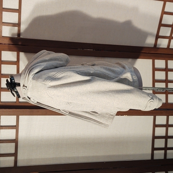 American Eagle Gray Eagle Fleece Jacket Sz L - Picture 4 of 8